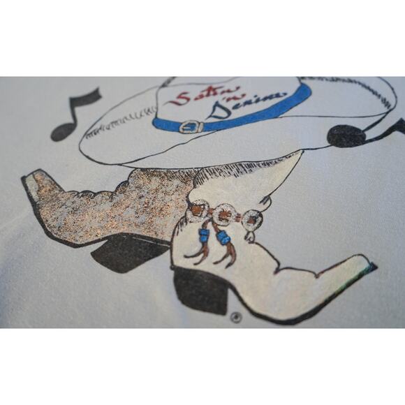 Vtg 90s Fruit of the Loom Glitter Western Graphic Tee XL Single Stitch Cowboy - Picture 8 of 16